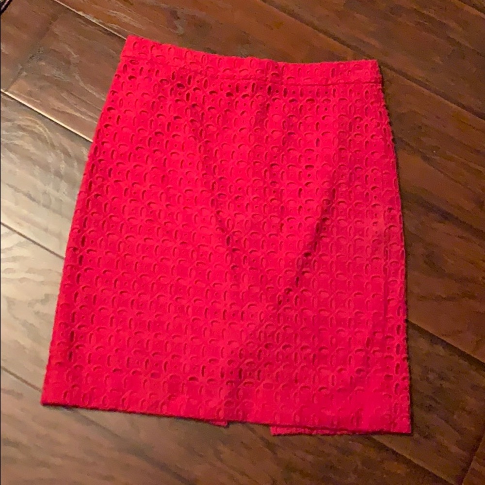 J Crew red No. 2 Pencil skirt